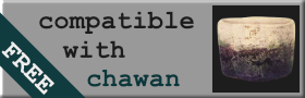 Banner with text "compatible with chawan" and chawan.net's icon.