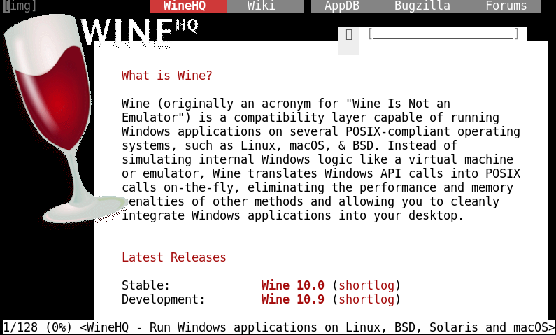 WineHQ home page